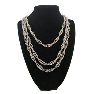 Vintage 6 Ft. Guatemalan Silver /Copper Mix Chain Link Wedding Necklace